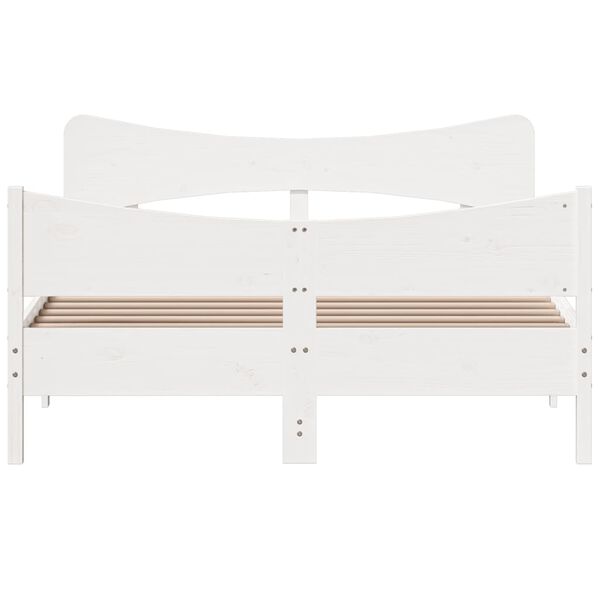 vidaXL Estructura de cama sin colchón madera de pino blanca 140x190 cm