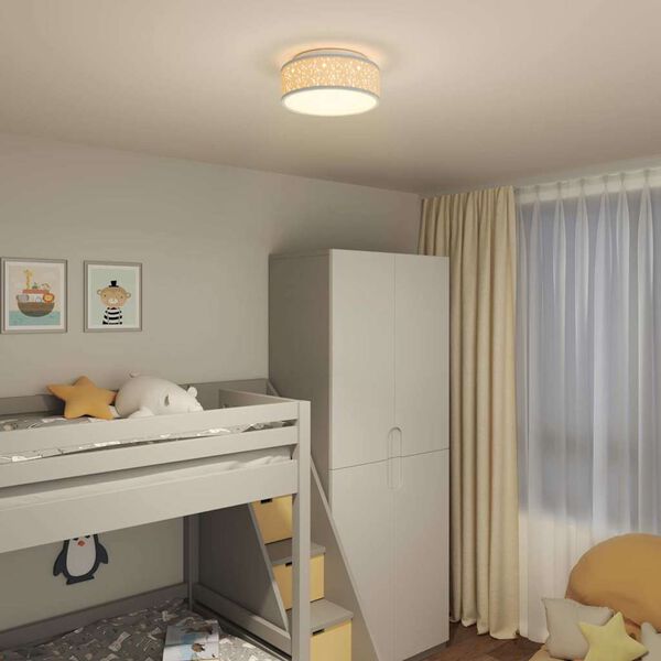 vidaXL L&aacute;mpara de techo con focos Gris 30 x 30 x 13,5 cm tela