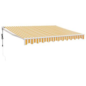 vidaXL Toldo retr&aacute;ctil autom&aacute;tico amarillo y blanco 3x2,5 m