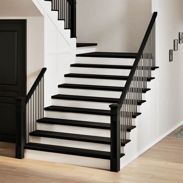 vidaXL Pelda&ntilde;os de escalera 4 uds madera maciza roble marr&oacute;n oscuro