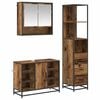 vidaXL Juego de muebles de ba&ntilde;o con caj&oacute;n 3 pcs Madera envejecida