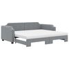 vidaXL Sof&aacute; cama nido con colch&oacute;n tela gris claro 100x200 cm