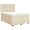 vidaXL Cama box spring con colch&oacute;n tela color crema 140x190 cm
