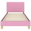 vidaXL Cama para ni&ntilde;os con cabecero con cabecera Rosa 90 x 200 cm tela