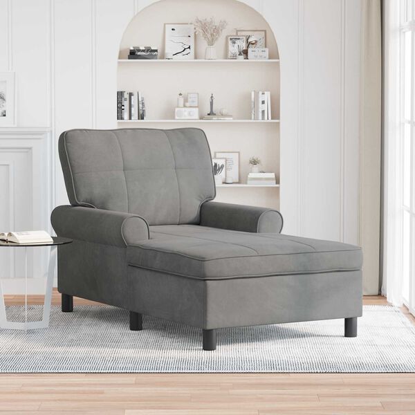 vidaXL Sill&oacute;n reclinable Gris oscuro 91 x 157 x 91 cm Terciopelo