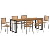 vidaXL Conjunto de Comedor de Jard&iacute;n 7 uds. Gris y marr&oacute;n