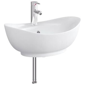 vidaXL Lavabo de ba&ntilde;o con grifo y desag&uuml;e Cromado 59 x 35 x 21 cm