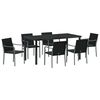 vidaXL Conjunto de Comedor de Jard&iacute;n 7 uds. Negro y Gris