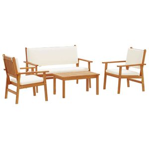 vidaXL Conjunto de sof&aacute;s de jard&iacute;n 4 uds. 4-N&uacute;mero de plazas Marr&oacute;n