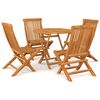 vidaXL Conjunto de comedor de jard&iacute;n 5 piezas madera maciza de teca