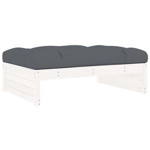 vidaXL Taburete de jard&iacute;n madera maciza de pino blanco 120x80 cm