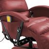 vidaXL Sillón de masaje reclinable de TV cuero sintético rojo tinto