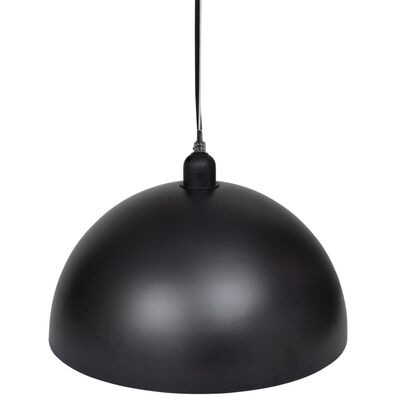 vidaXL Lámpara de techo 2 uds altura ajustable semiesférica negra