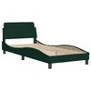 vidaXL Cama con colch&oacute;n terciopelo verde oscuro 90x200 cm