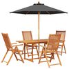 vidaXL Conjunto de comedor exterior con parasol 6 uds.