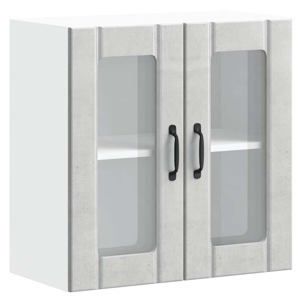 vidaXL Armario pared cocina puerta de cristal Lucca gris hormig&oacute;n