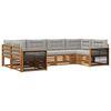 vidaXL Conjunto de sof&aacute;s de exterior 6 uds. Natural y Gris Claro