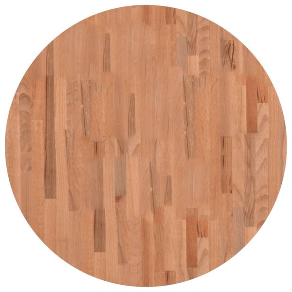 vidaXL Tablero redondo de madera maciza de haya &Oslash;80x1,5cm