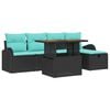 vidaXL Conjunto de sof&aacute; de jard&iacute;n 6 pcs Negro rat&aacute;n sint&eacute;tico