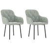vidaXL Sillas de comedor 2 unidades terciopelo gris claro