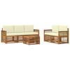 vidaXL Conjunto de sof&aacute;s de exterior 6 uds. Natural y Crema