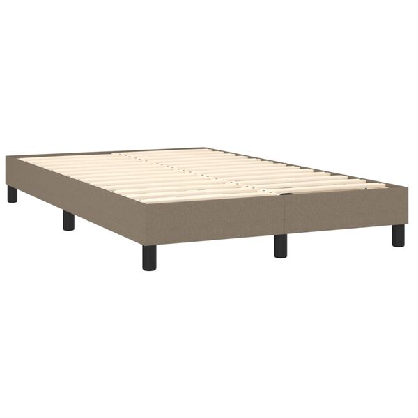vidaXL Cama box spring con colch&oacute;n tela gris taupe 120x200 cm