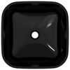 vidaXL Lavabo de vidrio negro 42x42x14 cm