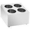 vidaXL Soporte para cubiertos 4 rejillas acero inoxidable cuadrado