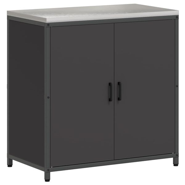 vidaXL Almacenamiento de cocina con puerta Negro 60 x 50 x 92 cm Acero