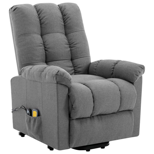 vidaXL Sill&oacute;n de masaje elevable tela gris claro
