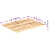 vidaXL Superficie de mesa madera maciza de mango 15-16 mm 90x70 cm