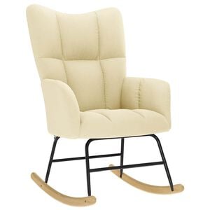vidaXL Silla mecedora de tela color crema