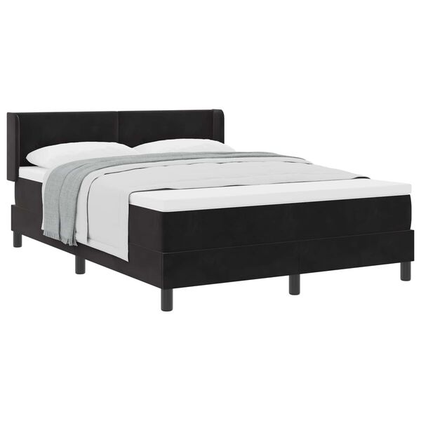 vidaXL Cama tipo Box Spring con colch&oacute;n Negro 200 x 160 cm Terciopelo