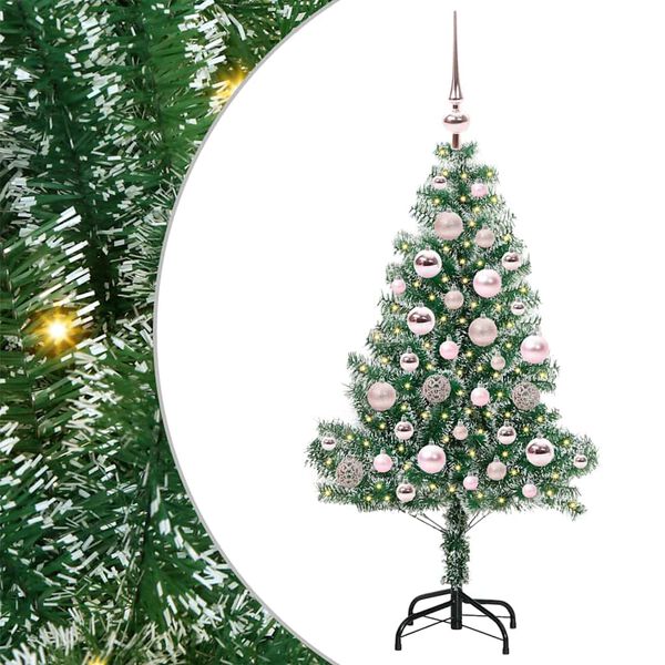 vidaXL &Aacute;rbol de Navidad Artificial Nevado con Luz LED Verde y 120 cm