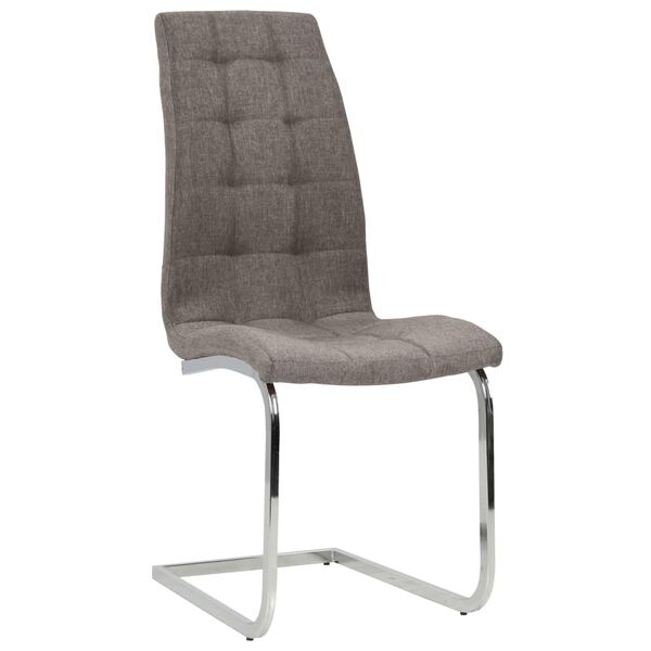 vidaXL Sillas de comedor voladizas 2 unidades tela gris taupe