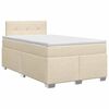 vidaXL Cama box spring con colch&oacute;n Crema 120 x 200 cm Tela