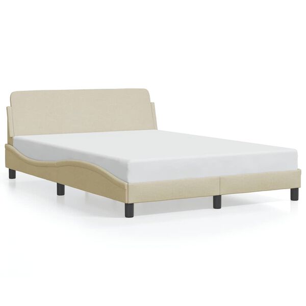 vidaXL Estructura de cama Dover tela crema 120x200 cm