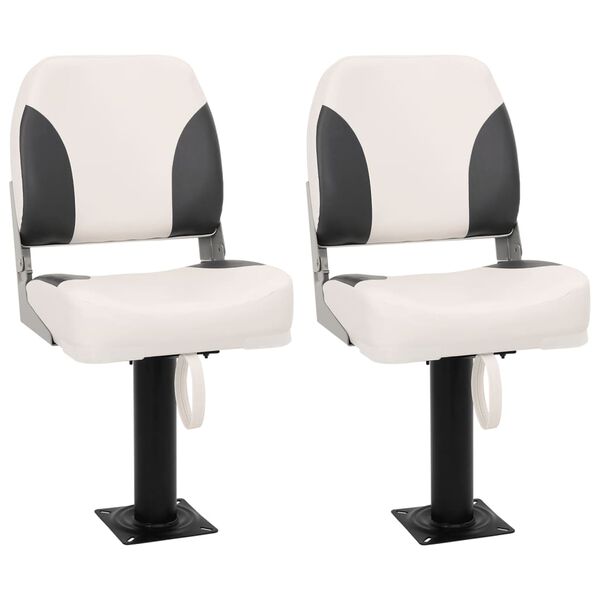 vidaXL Asiento plegable para barco juego de 2 con respaldo bajo
