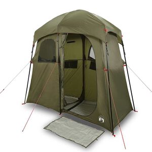 vidaXL Tienda de ducha para 2 personas impermeable verde oliva