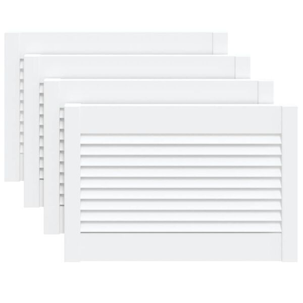 vidaXL Puerta de armario lamas 4 uds madera pino blanco 39,5x59,4 cm