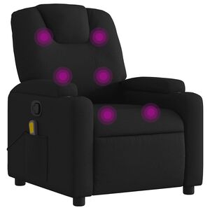 vidaXL Sill&oacute;n reclinable de masaje de tela negro