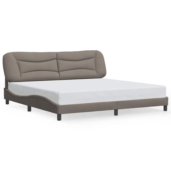 vidaXL Estructura de cama sin colch&oacute;n Hvar tela gris taupe 200x200 cm