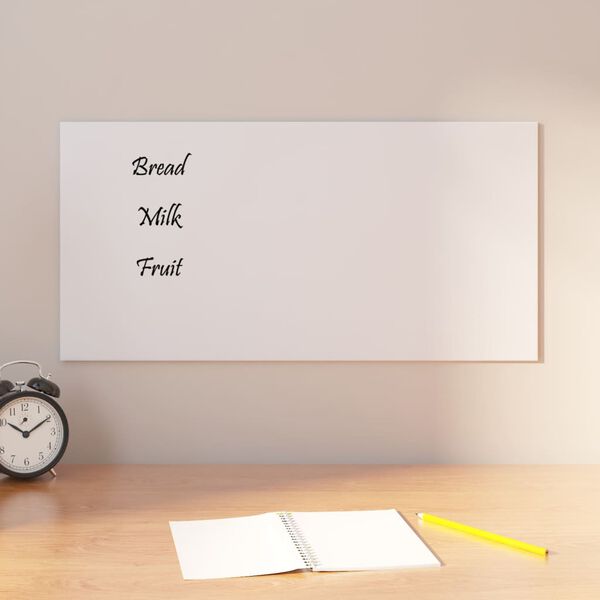 vidaXL Pizarra magn&eacute;tica de pared vidrio templado blanco 60x30 cm