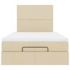 vidaXL Estructura de cama otomana colch&oacute;n tela crema 120x190 cm