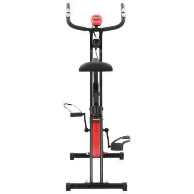 vidaXL Bicicleta estática magnética X con pulsómetro negra y roja