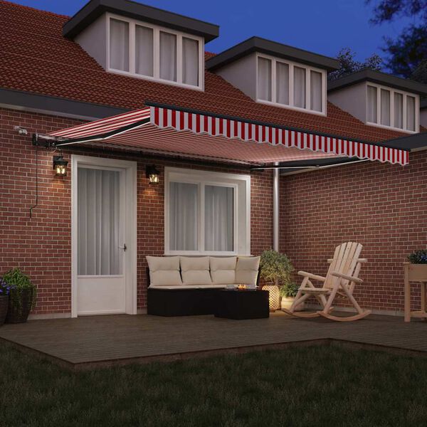 vidaXL Tela de toldo con Rojo y 400 x 300 cm Poli&eacute;ster