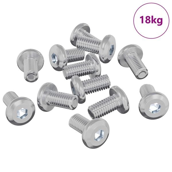 vidaXL Tornillo de Bloqueo Liso 4865 pcs Plateado Acero