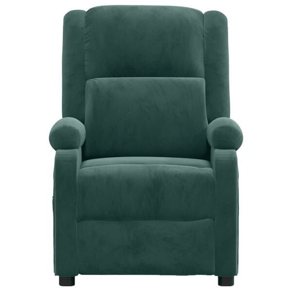 vidaXL Sill&oacute;n reclinable de terciopelo verde oscuro