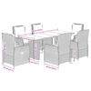 vidaXL Set comedor de jard&iacute;n 7 pzas con cojines rat&aacute;n sint&eacute;tico beige