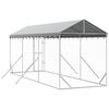 vidaXL Perrera de exterior con toldo acero galvanizado plata 2x6x2,5 m